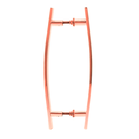 Ver imagem 2 de Puxador Duplo Alumínio Curvo 80cm Porta Pivotante Rose
