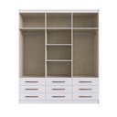 Ver imagem 4 de Guarda-roupa Casal Sevilha 6 Portas 9 Gavetas 20266 Off-white/nogueira - Doripel