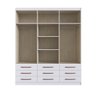 Guarda-roupa Casal Sevilha 6 Portas 9 Gavetas 20266 Off-white/nogueira - Doripel - 4