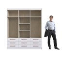 Ver imagem 5 de Guarda-roupa Casal Sevilha 6 Portas 9 Gavetas 20266 Off-white/nogueira - Doripel