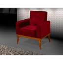 Ver imagem 2 de Kit 6 Poltronas Decorativa Florença Pés em Madeira Maciça Estofado Veludo - Vermelho