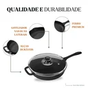 Ver imagem 2 de Frigideira do Chef 30cm Tampa Vidro Cabo Ferro Panela Mineira
