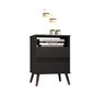 Mesa para Cabeceira com 2 Gaveta e 4 Pés Retrô Paris 67x45cm Preto - 1