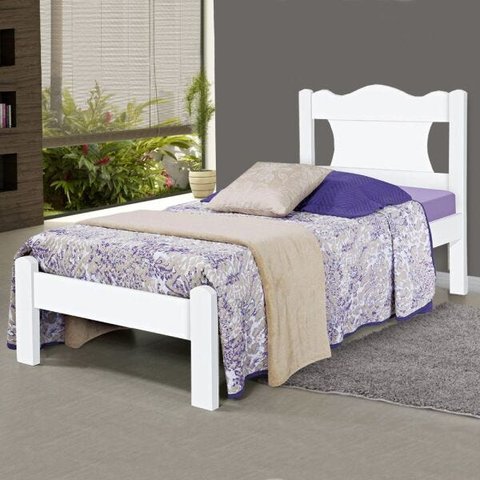 Cama de Solteiro Munique 100% Mdf 2102d1 Branco - Gabrielli Móveis