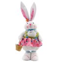 Ver imagem 1 de Decoração Coelha de Páscoa Enfeite Vestido Florido 49cm