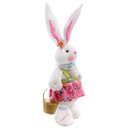 Ver imagem 2 de Decoração Coelha de Páscoa Enfeite Vestido Florido 49cm