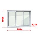 Ver imagem 4 de Janela Alumínio Elite 3 Folhas Moveis 1/3 100 x 240 V.Liso Branco Brimak
