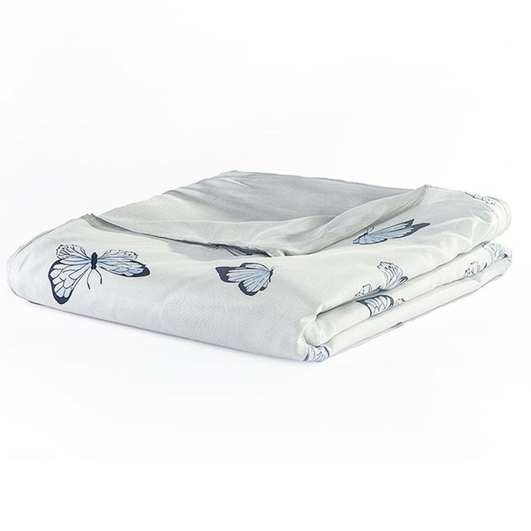 Capa Duvet para Edredom Casal Queen Essencialle com Ziper 1 Peça Borboletas Azuis Capa Duvet para Edredom Casal Queen Essencialle com Ziper 1 Peça Borboletas Azuis