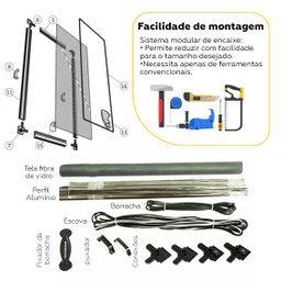 Tela mosquiteira de correr para janela 0,60x1,00 branca - 9