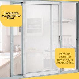 Tela mosquiteira de correr para janela 0,60x1,00 branca - 3