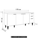 Ver imagem 4 de Balcão de Cozinha com Tampo 180cm Pérola Grafite/freijó Z34 - Mpozenato