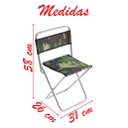 Ver imagem 2 de Cadeira Dobrável Articulada Pesca Camping Infantil 50 Kg Camuflada
