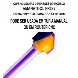 Fresa Para Chanfro E Dobras De Acm METAL DURO - DIMENSÕES DA FR382 AMANATOOL - 6