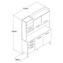 Ver imagem 7 de Cozinha Compacta 150cm com Armário e Balcão 6 Portas 2 Gavetas AC6200 Marrom/Branco - Decibal