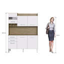 Ver imagem 6 de Cozinha Compacta 150cm com Armário e Balcão 6 Portas 2 Gavetas AC6200 Marrom/Branco - Decibal