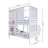 Beliche Casinha Reta com 02 Janelas e Cortina Madeira Maciça Branco/ Rosa Housin - 4