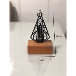 Escultura Nossa senhora de Aparecida em ferro e Madeira - 2