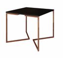 Ver imagem 1 de Mesa de Jantar Industrial Base De Ferro Cobre em V Tampo 90x90 Preto