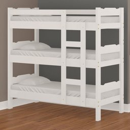 Treliche Solteiro Madeira Maciça Branca Esmeralda - 1 Treliche Solteiro Madeira Maciça Branca Esmeralda - 1