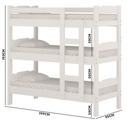 Treliche Solteiro Madeira Maciça Branca Esmeralda - 4 Treliche Solteiro Madeira Maciça Branca Esmeralda - 4