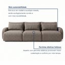 Ver imagem 4 de Sofá Cama Modular Orgânico Retrátil 4 Lugares 250cm Base Madeira Maciça Oxford