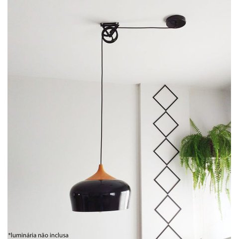 Roldana Decorativa Para Pendente -Toque 3D: Preto