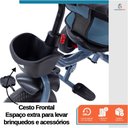 Ver imagem 6 de Triciclo Carrinho de Passeio Infantil com Capota Porta Objetos até 50kg Empurrador Haste