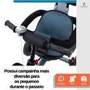 Ver imagem 5 de Triciclo Carrinho de Passeio Infantil com Capota Porta Objetos até 50kg Empurrador Haste