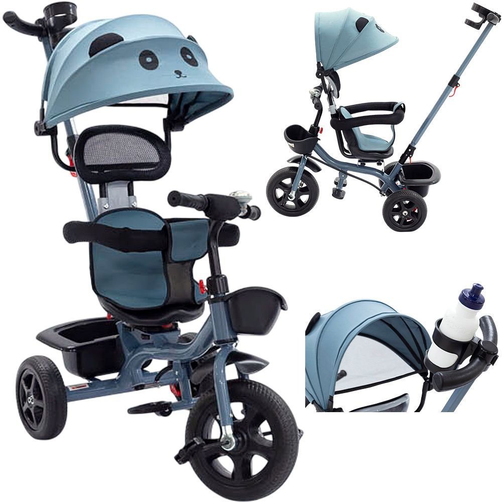 Triciclo Carrinho de Passeio Infantil com Capota Porta Objetos até 50kg ...