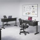 Ver imagem 3 de Mesa Escrivaninha Home Office Ecos 120 Cm 2 Gavetas - Preto - 100 Cm