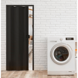 Porta Sanfonada de Correr Preto C/ Trinco Moderno - 210cm - 60cm - Permatti - 2