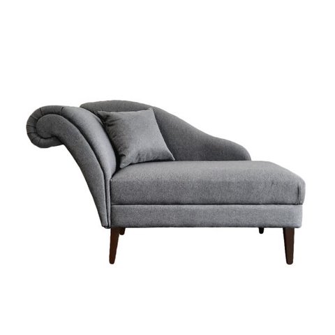 Recamier Divã Olivia 1,30cm Linho Cinza - Dominic Decor