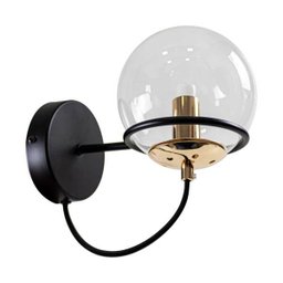 Arandela Canela Preta Cúpula Globo Vidro Transparente E14 DG002 St2216 - 5