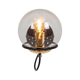 Arandela Canela Preta Cúpula Globo Vidro Transparente E14 DG002 St2216 - 4