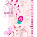 Ver imagem 3 de Adesivo Decorativo Infantil Régua Crescimento - Gaiola, Pássaros Rosa