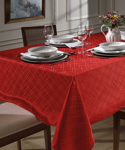 Toalha de Mesa Requinte Tj-5795 Jacquard 140x210cm Dohler Vermelho