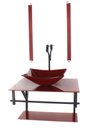 Ver imagem 1 de GABINETE DE VIDRO PARA BANHEIRO 60CM AP CUBA RETANGULAR VERMELHO CEREJA FULL