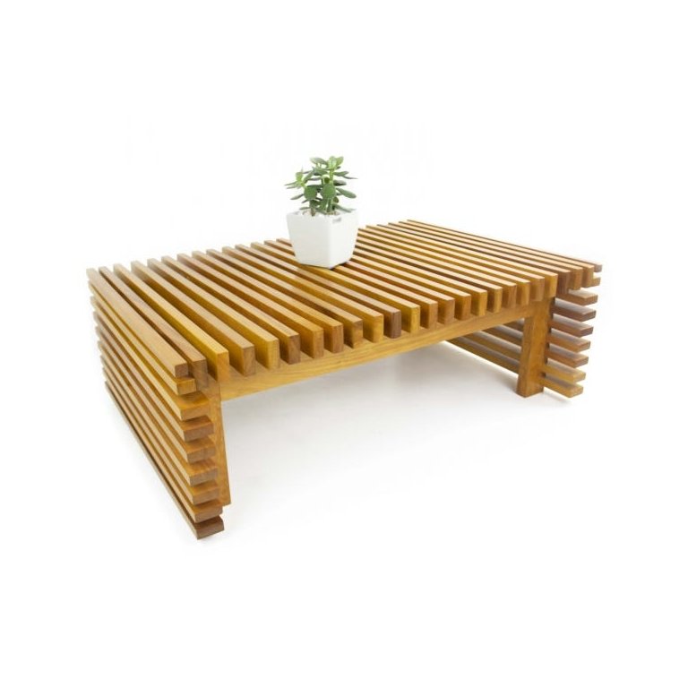 Mesa de Centro Ripada Madeira Nobre