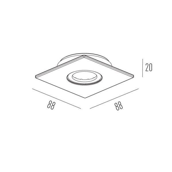 Embutido Quadrado Mini Dicróica Face Plana Branco - Interlight - 2