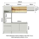 Ver imagem 4 de Armário de Cozinha Completa 240cm Branco Diamante Madesa 02