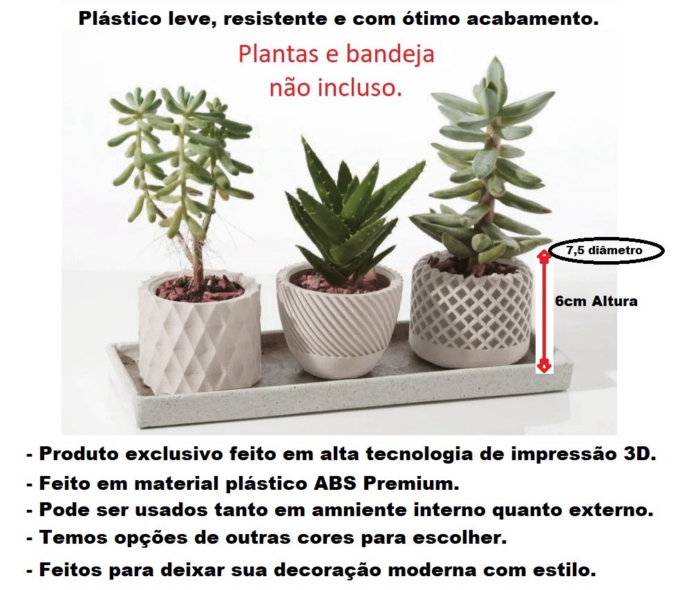 Kit Vasos Decorativos Geométricos Cachepô Para Suculentas Cactos Mini E Plantas pequenas Diversas. - 2