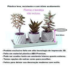 Kit Vasos Decorativos Geométricos Cachepô para Suculentas Cactos Mini e Plantas Pequenas Diversas. - 2