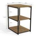 Ver imagem 2 de Mesa Lateral de Apoio Estilo Industrial 45cm Li004 Kappesberg Crome - Freijó/preto Fosco