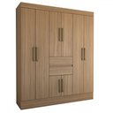 Ver imagem 3 de Guarda-roupa Solteiro Leal Slim 8 Portas 2 Gavetas Amêndola Touch - Panorama Móveis