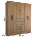 Ver imagem 4 de Guarda-roupa Solteiro Leal Slim 8 Portas 2 Gavetas Amêndola Touch - Panorama Móveis