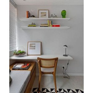 Bancada Suspensa 100% MDF 120x40x3cm Branco Fosco