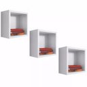 Ver imagem 1 de Kit 3 Nichos Decorativo Quadrado 31x31x15 Branco