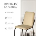 Ver imagem 7 de Kit 6 Cadeiras para Sala de Jantar Malibu Bege/Creme/Preto Fosco