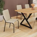 Ver imagem 2 de Kit 6 Cadeiras para Sala de Jantar Malibu Bege/Creme/Preto Fosco