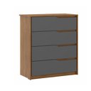 Ver imagem 1 de Cômoda Cristal c/ 4 Gavetas Amêndola/Grafito para Quarto